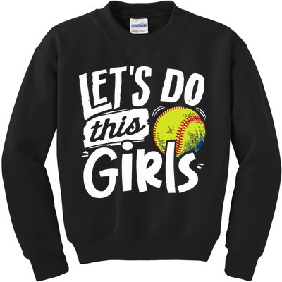 Softball Mom Women Girl Softball Lover Kids Sweatshirt