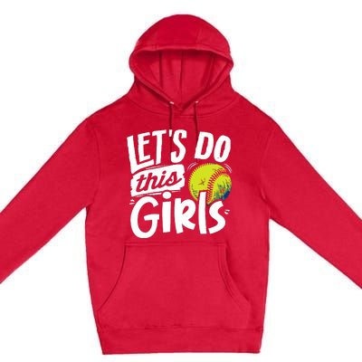 Softball Mom Women Girl Softball Lover Premium Pullover Hoodie