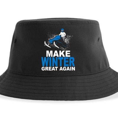 Snowmobile Make Winter Great Again Snowmobiling Gifts Sustainable Bucket Hat