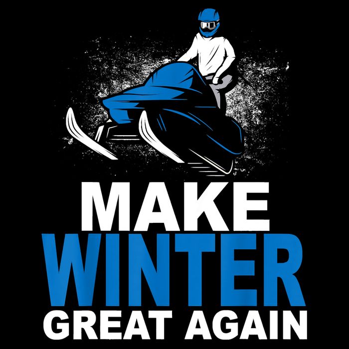 Snowmobile Make Winter Great Again Snowmobiling Gifts 7-Panel Snapback Hat