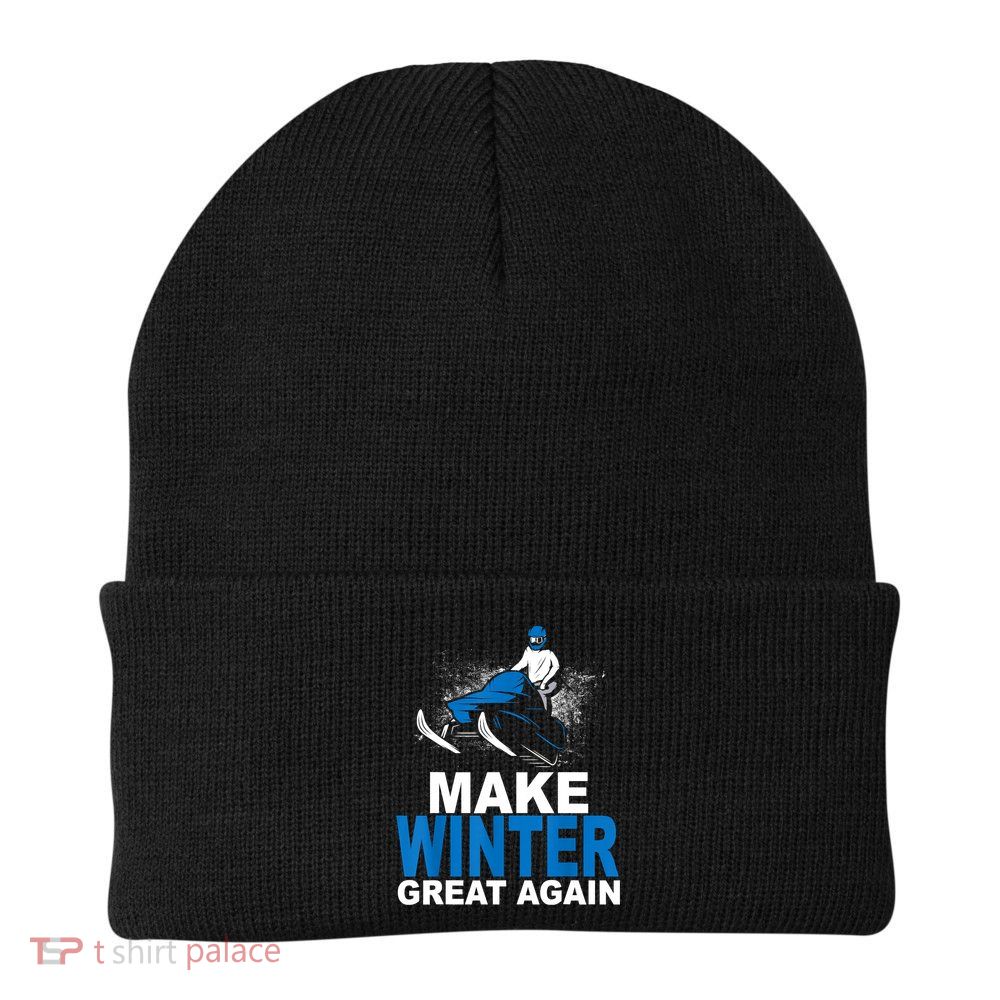 Snowmobile Make Winter Great Again Snowmobiling Gifts Beanie