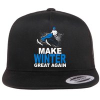 Snowmobile Make Winter Great Again Snowmobiling Gifts Flat Bill Trucker Hat