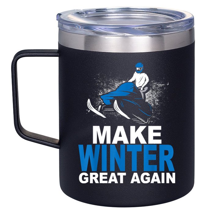 Snowmobile Make Winter Great Again Snowmobiling Gifts 12oz Stainless Steel Coffee Mug