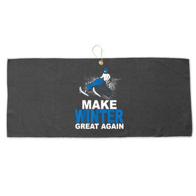 Snowmobile Make Winter Great Again Snowmobiling Gifts Large Microfiber Waffle Golf Towel