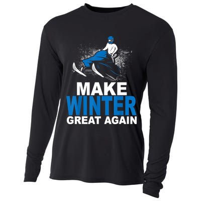 Snowmobile Make Winter Great Again Snowmobiling Gifts Cooling Performance Long Sleeve Crew