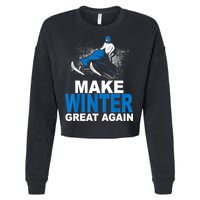 Snowmobile Make Winter Great Again Snowmobiling Gifts Cropped Pullover Crew