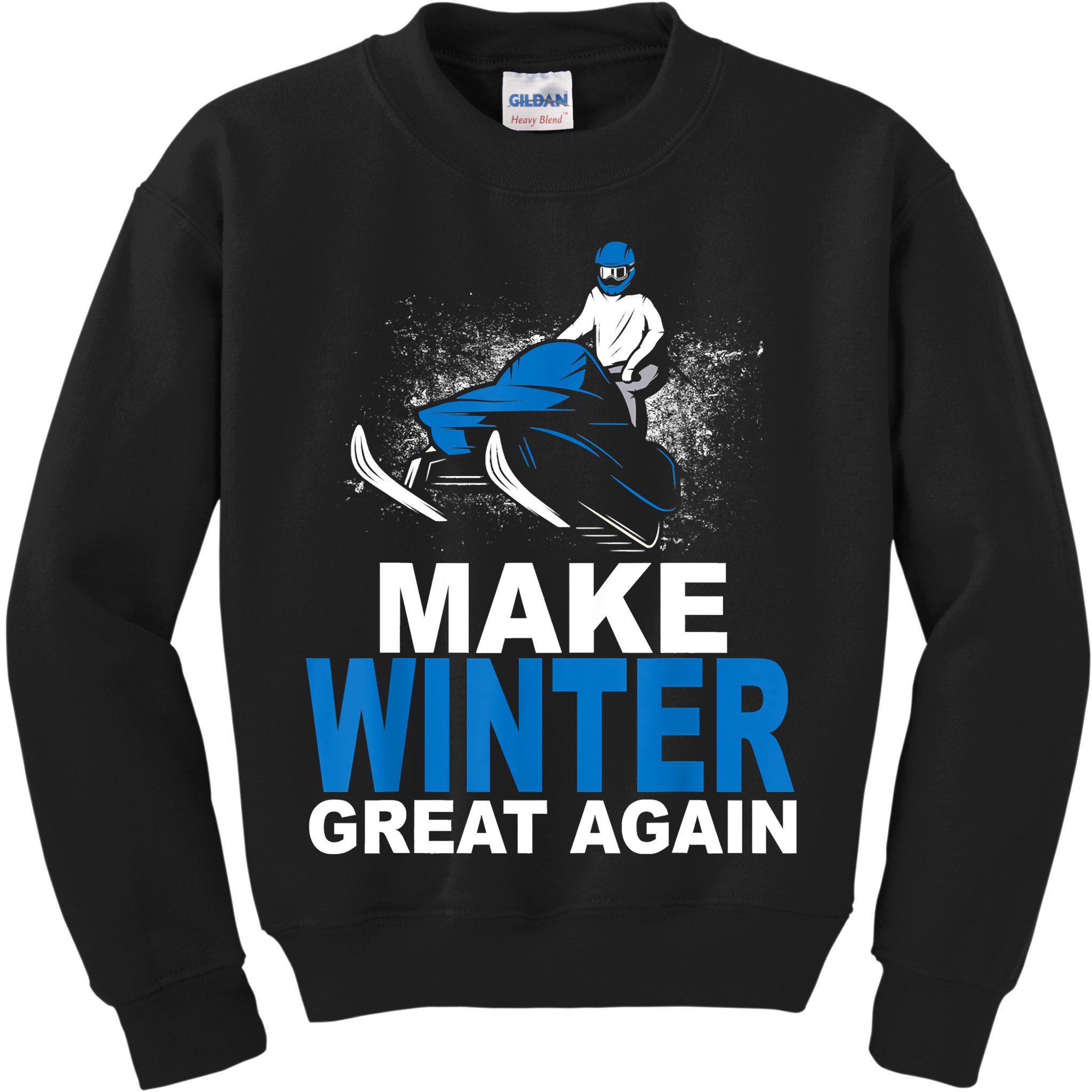 Snowmobile Make Winter Great Again Snowmobiling Gifts Kids Sweatshirt