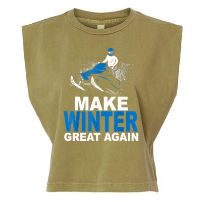 Snowmobile Make Winter Great Again Snowmobiling Gifts Garment-Dyed Women's Muscle Tee