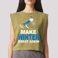 Snowmobile Make Winter Great Again Snowmobiling Gifts Garment-Dyed Women's Muscle Tee