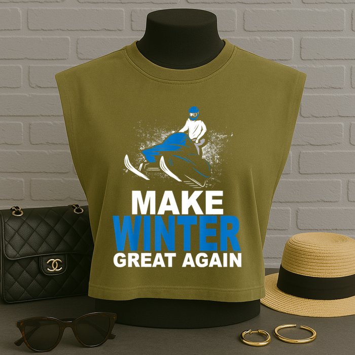 Snowmobile Make Winter Great Again Snowmobiling Gifts Garment-Dyed Women's Muscle Tee