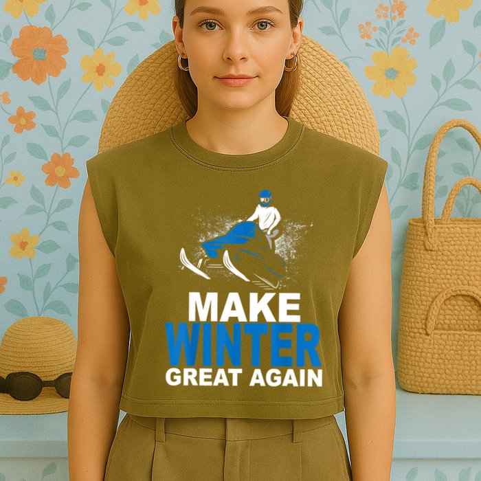 Snowmobile Make Winter Great Again Snowmobiling Gifts Garment-Dyed Women's Muscle Tee