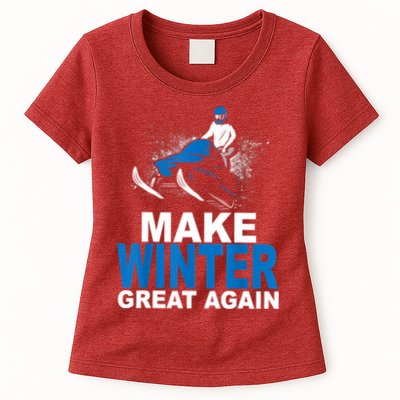 Snowmobile Make Winter Great Again Snowmobiling Gifts Womens T-Shirt