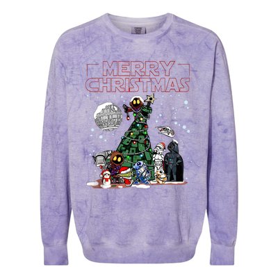 Star Movie Wars Christmas Merry Christmas Colorblast Crewneck Sweatshirt