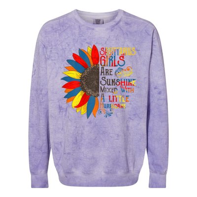 Sunshine Mixed With Hurricane Capricorn Birthday Gift Colorblast Crewneck Sweatshirt