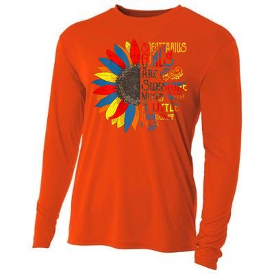 Sunshine Mixed With Hurricane Capricorn Birthday Gift Cooling Performance Long Sleeve Crew