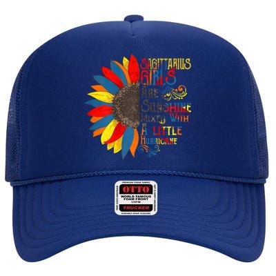 Sunshine Mixed With Hurricane Capricorn Birthday Gift High Crown Mesh Back Trucker Hat