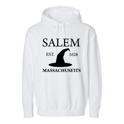 Salem Massachusetts Witch Gift Garment-Dyed Fleece Hoodie