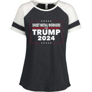 Sheet Metal Workers For Trump 2024 President Enza Ladies Jersey Colorblock Tee