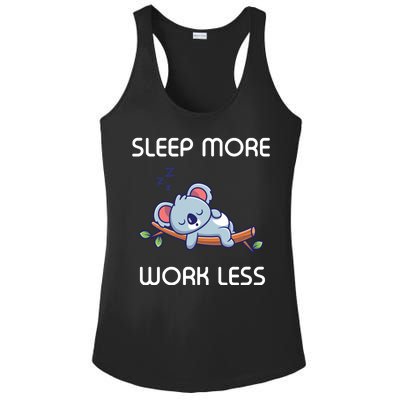 Sleep More Work Less Ladies PosiCharge Competitor Racerback Tank