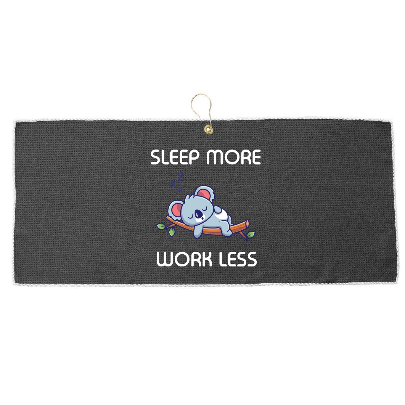 Sleep More Work Less Large Microfiber Waffle Golf Towel