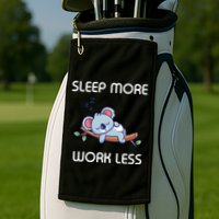 Sleep More Work Less Golf Towel