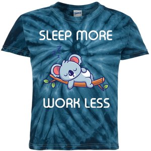 Sleep More Work Less Kids Tie-Dye T-Shirt