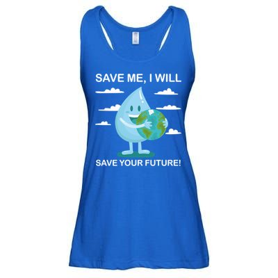 Save Me Will Save Your Future Conserve Water Advocate Gift Ladies Essential Flowy Tank