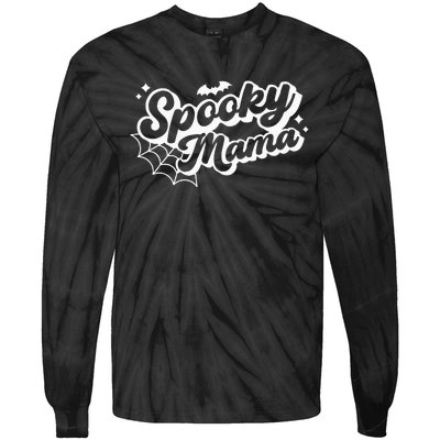 Spooky Mama Women Witch Mom Halloween Tie-Dye Long Sleeve Shirt