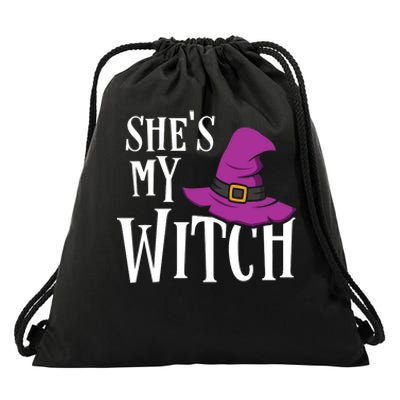 Shes My Witch Funny Matching Halloween Costume Couple Drawstring Bag