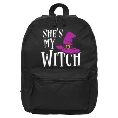 Shes My Witch Funny Matching Halloween Costume Couple 16 in Basic Backpack