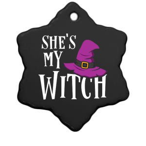 Shes My Witch Funny Matching Halloween Costume Couple Ceramic Star Ornament