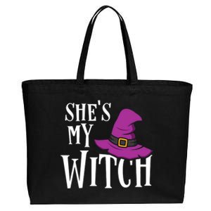 Shes My Witch Funny Matching Halloween Costume Couple Cotton Canvas Jumbo Tote