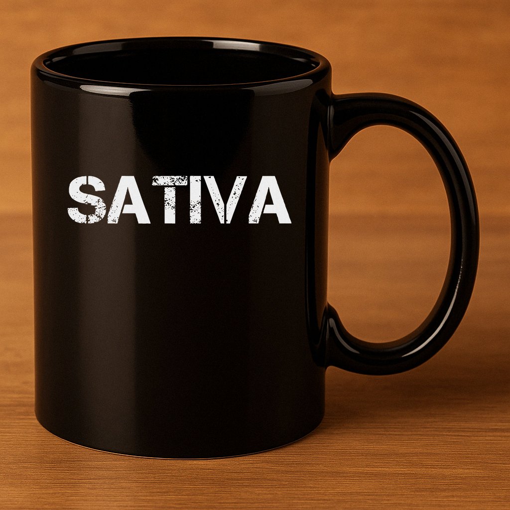 Sativa Marijuana Weed Cannabis Pot Smoker 11oz C Handle Ceramic Mug