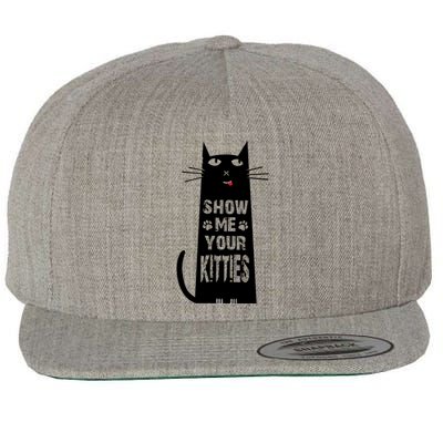 Show Me Your Kitties Cat Funny Cat Lover Gift Wool Snapback Cap