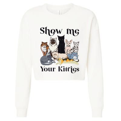 Show Me Your Kitties Cat Breed Cute Cat Cropped Pullover Crew