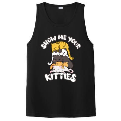 Show Me Your Kitties Cat Kitten Lover Retro Vintage Gift Great Gift PosiCharge Competitor Tank