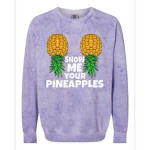 Show Me Your Pineapples Swinger Upside Down Pineapple Men Colorblast Crewneck Sweatshirt