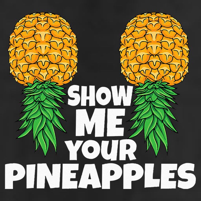 Show Me Your Pineapples Swinger Upside Down Pineapple Men 7 Panel Mesh Trucker Snapback Hat