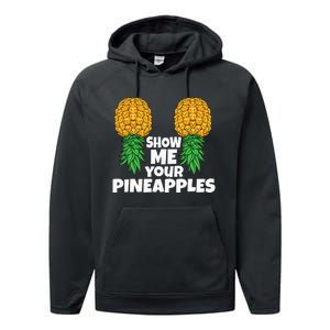 Show Me Your Pineapples Swinger Upside Down Pineapple Men Performance Fleece Hoodie