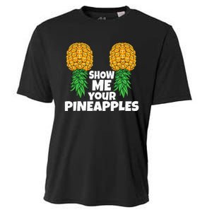 Show Me Your Pineapples Swinger Upside Down Pineapple Men Cooling Performance Crew T-Shirt