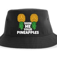 Show Me Your Pineapples Swinger Upside Down Pineapple Men Sustainable Bucket Hat