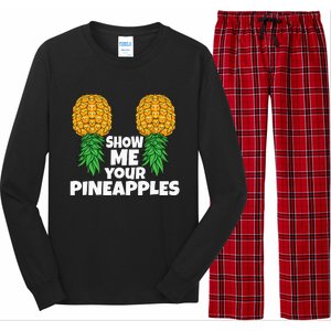 Show Me Your Pineapples Swinger Upside Down Pineapple Men Long Sleeve Pajama Set