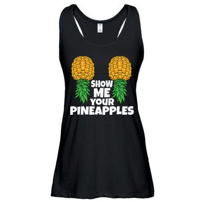 Show Me Your Pineapples Swinger Upside Down Pineapple Men Ladies Essential Flowy Tank