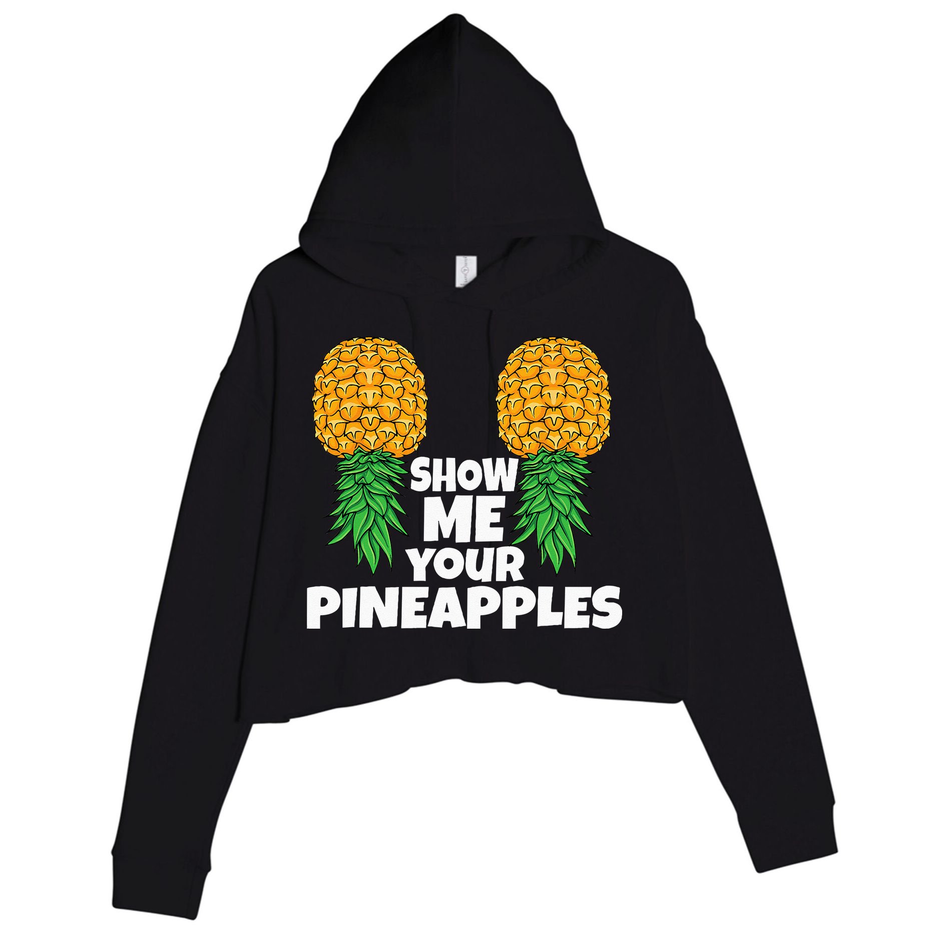 Show Me Your Pineapples Swinger Upside Down Pineapple Men Crop Fleece Hoodie