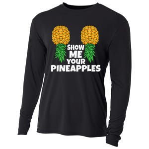 Show Me Your Pineapples Swinger Upside Down Pineapple Men Cooling Performance Long Sleeve Crew