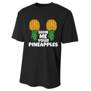 Show Me Your Pineapples Swinger Upside Down Pineapple Men Performance Sprint T-Shirt