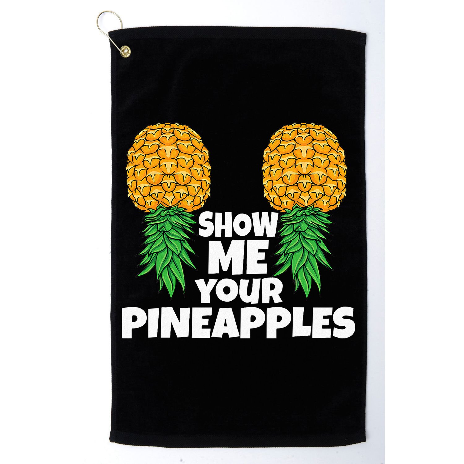Show Me Your Pineapples Swinger Upside Down Pineapple Men Golf Towel