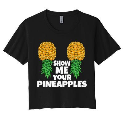 Show Me Your Pineapples Swinger Upside Down Pineapple Men Crop Top