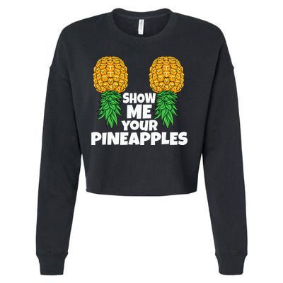 Show Me Your Pineapples Swinger Upside Down Pineapple Men Cropped Pullover Crew