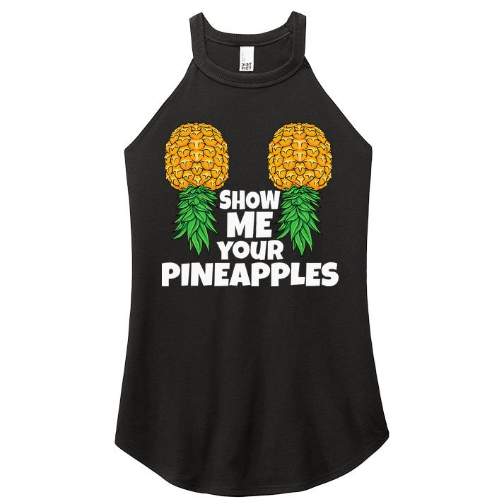 Show Me Your Pineapples Swinger Upside Down Pineapple Men Women's Perfect Tri Rocker Tank